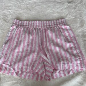 Old Navy Pink and White Striped Women's Bermudas